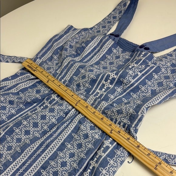 Fat Face The Serena Embroidered Blue Chambray Sleeveless Sundress Size Small - Picture 8 of 14